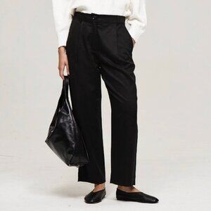 The Reset R Label NWT Slouchy Crop Trouser Linen Blend in Black, size S